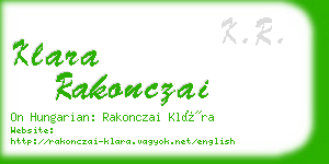 klara rakonczai business card